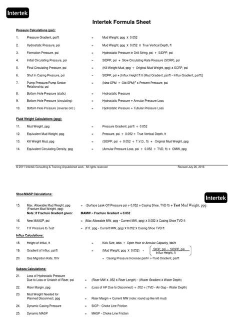 iadc wellsharp formula sheet